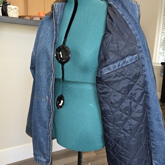 🧥Eagles Ridge Outfitters Long Denim Jacket – Quilted Lining – Size XL - Picture 2 of 7